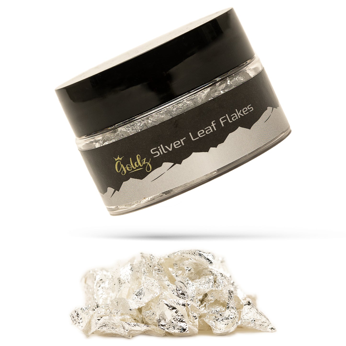 Edible Real Silver Leaf Flakes 50mg, Genuine Silver Leaf for (Cooking, Cupcake, Chocolate, Steak, Chocolates, Decoration, Health & Spa) | Bright & Shine Large Silver Flakes