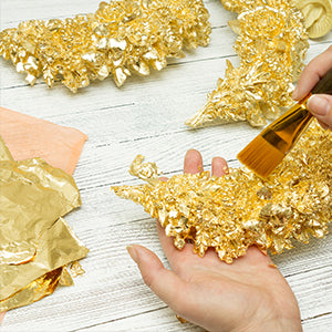 【証明書付】ガレ工房作　大型 フルーツプレート 幅24.5cm カメオ彫り 24K Genuine Edible Gold Leaf - BIG 3 Sheets – Orange Haul