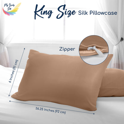 My Lovely Silk: Pure 6A Silk Pillowcase (Beige)