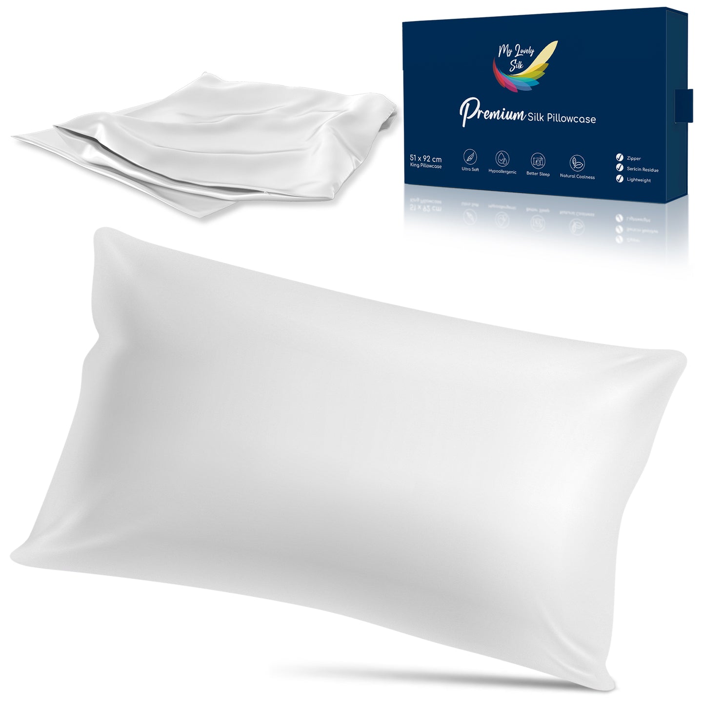 My Lovely Silk: King Silk Pillowcase 22momme (White)