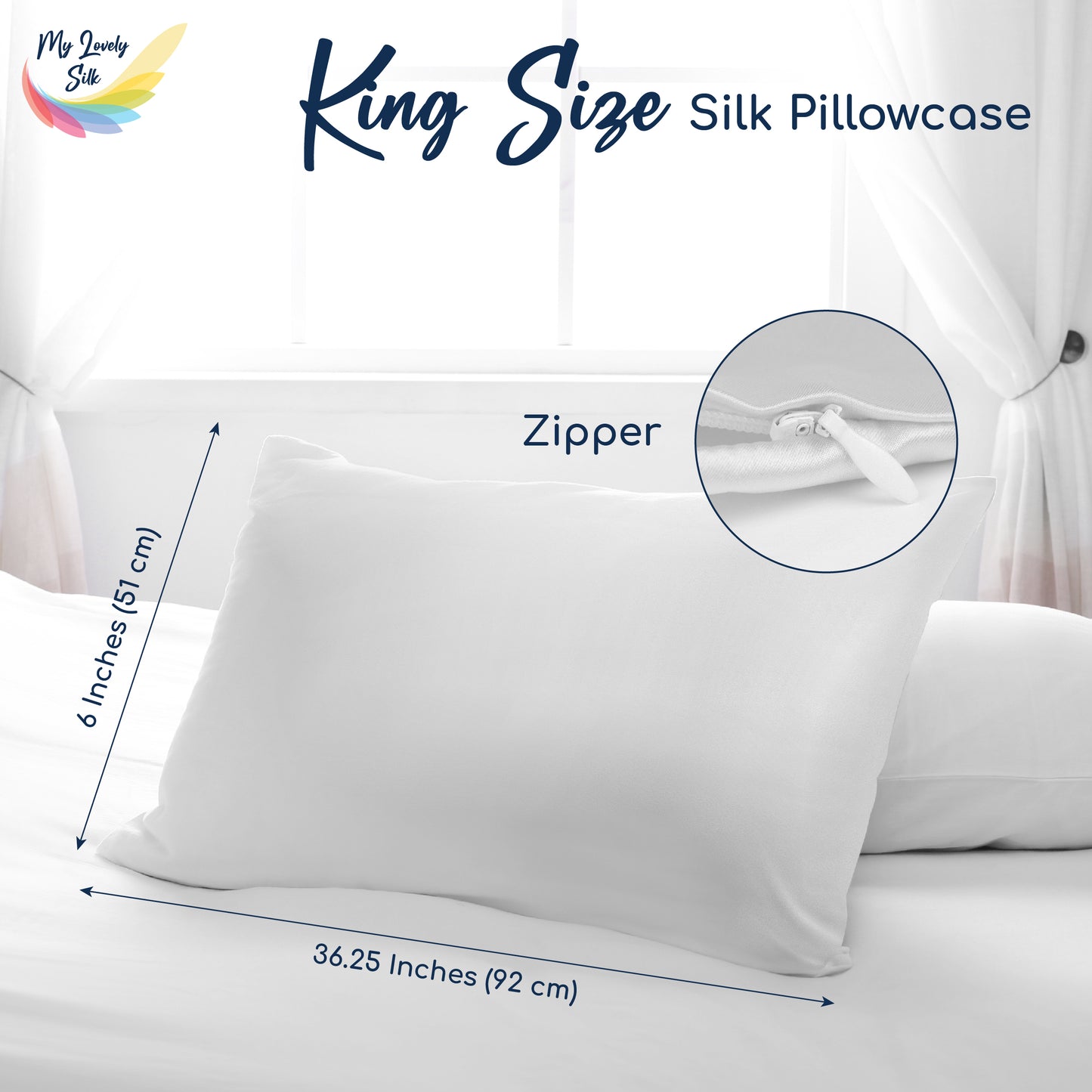 My Lovely Silk: King Silk Pillowcase 22momme (White)