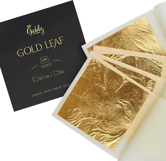 24K Genuine Edible Gold Leaf  - BIG 6 Sheets